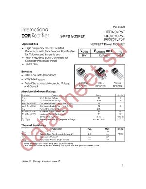 IRFS4227TRLPBF datasheet  